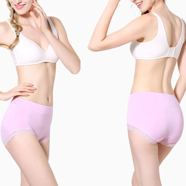 Pretty in Pink Lace Breathable Hipster Underwear for Women Thin Fabric Normal Fit Casual Style Elastic Closure - Shop N Save