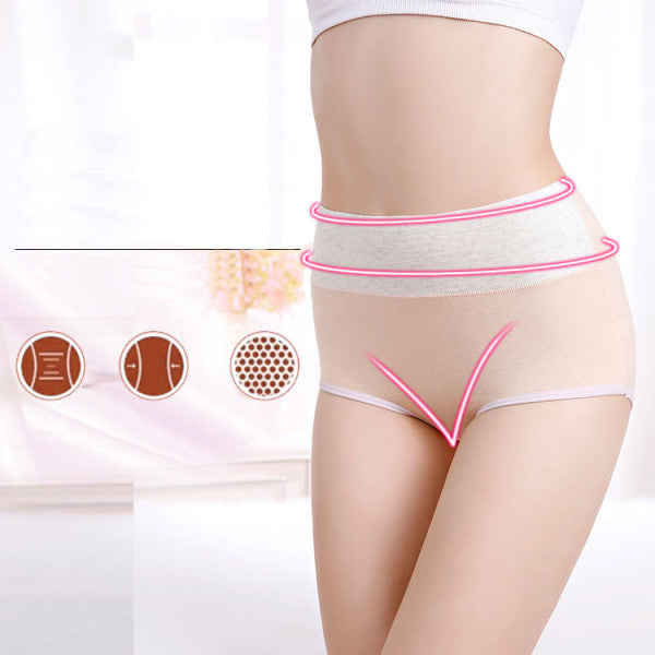 Stylish Elastic Waist Two Tone Cotton Blend Hipster Underwear for Women Soft Fabric Slim Fitted Stretchable Orange - Shop N Save