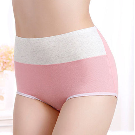 Stylish Gray Pink Elastic Waist Women\'s Hipster Underwear Soft Fabric Slim Fitted Stretchable Cotton Blend Material - Shop N Save