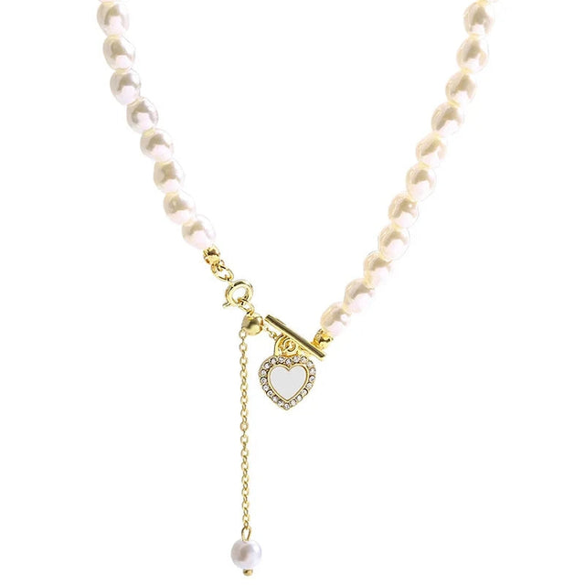 Stainless Steel Love Pearl Choker: Elegant Pendant, Party Jewelry - Shop N Save