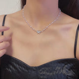 Korean Pearl Butterfly Choker: Elegant Wedding &amp; Party Necklace - Shop N Save