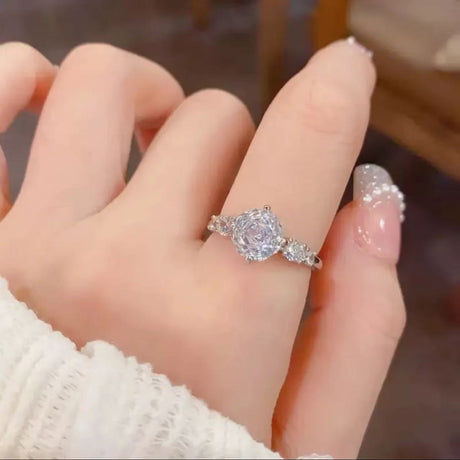 Octagon Millenia Rose Cut Aquamarine Ring For Women, Luxury Elegant Rose Design, Versatile Delicate Statement Ring