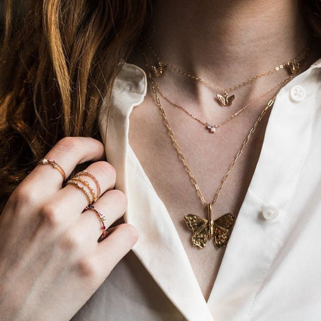 Butterfly Pendant Necklace - Versatile, Multi-Layer - Shop N Save