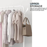 Easy Assembling 5-Layer White Mesh Hangers Space Saving Clothes Hanger with Shoe Storage Racks Foldable Laundry Organizer for Room Floor - Shop N Save