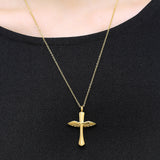 Angel Wings Alloy Wings Feather Cross Urn Perfume Bottle Necklace Men And Women Pendant
