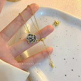 Micro Zircon Black Rose Necklace: Luxury Choker in Korean Style for Women - Shop N Save