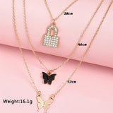 Boho Gem Lock Necklace Set - Ge - Shop N Save