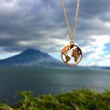 World map golden necklace