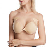 Silicone Cover Push Up Strapless Bra - Black