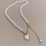 Stainless Steel Love Pearl Choker: Elegant Pendant, Party Jewelry - Shop N Save