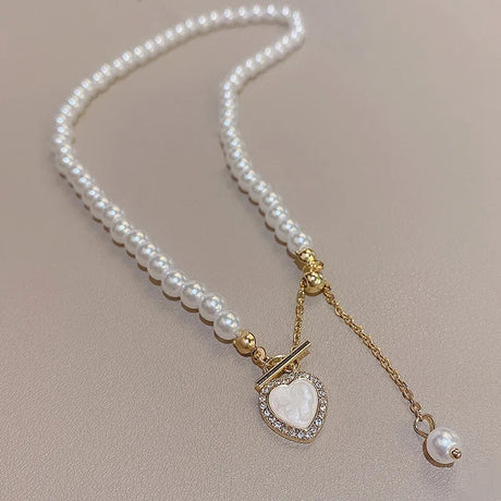 Stainless Steel Love Pearl Choker: Elegant Pendant, Party Jewelry - Shop N Save