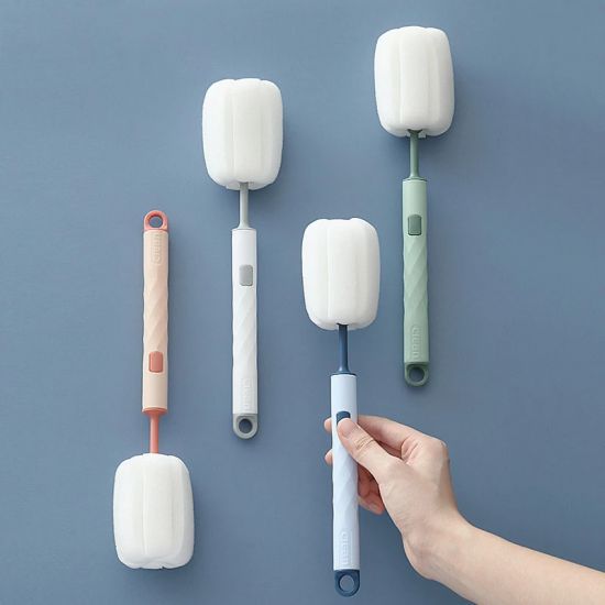 Silicone Long Handle Thermos Glass Cup Cleaning Brush - Blue - Shop N Save