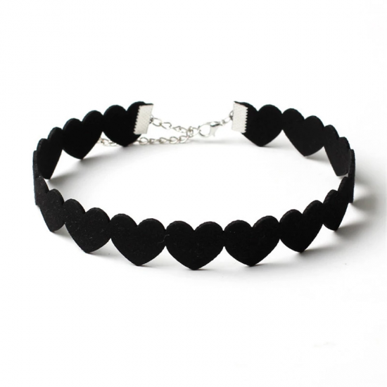 Peach Heart Necklace Brown