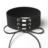 Wide Choker Necklace Belt Chokers Necklaces Tied Black