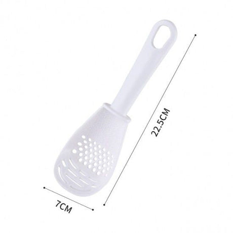 Multifunctional Filter Colander for Rice Spoon Household Kitchen (White) - Shop N Save