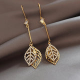 2023 Korean Tassel Earrings: Bohemian Gold Leaf Wedding Style - Shop N Save