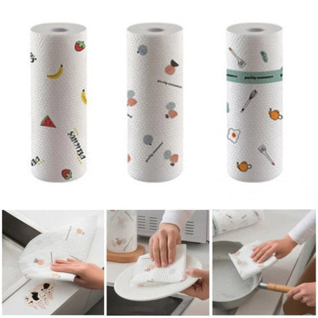 Disposable Kitchen Dishes Cleaning Towels Roll White. - Shop N Save