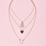 Boho Gem Lock Necklace Set - Ge - Shop N Save