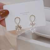 Cute Bear Earrings: 14K Gold, Pearl Crystal Studs for Women - Shop N Save