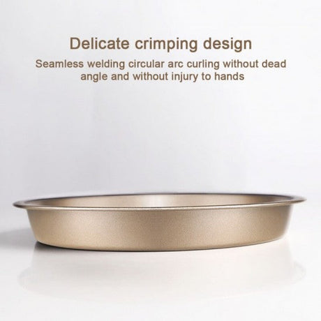 Round Mold For Pizza And Baking Pan Non-Stick (Golden) - Shop N Save
