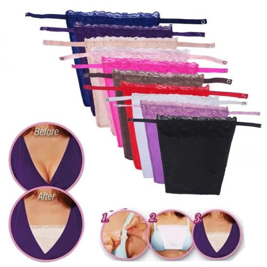 Anti Peep Invisible Bra Women Quick Easy Clip-On Lace Black
