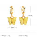 Fashion Acrylic Butterfly Earrings Small - Light Green