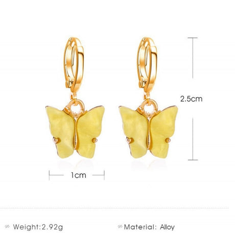 Fashion Acrylic Butterfly Earrings Small - Black