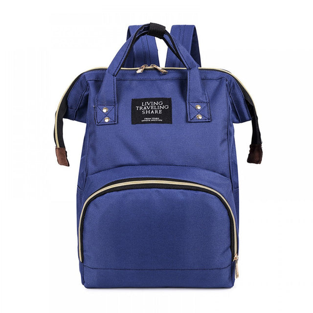 Mommy Baby Diaper Bag - Large Capacity Trendy Nylon Waterproof New Born Fashion Backpack Handbag Multi Functional Outing Bag - Blue - Shop N Save