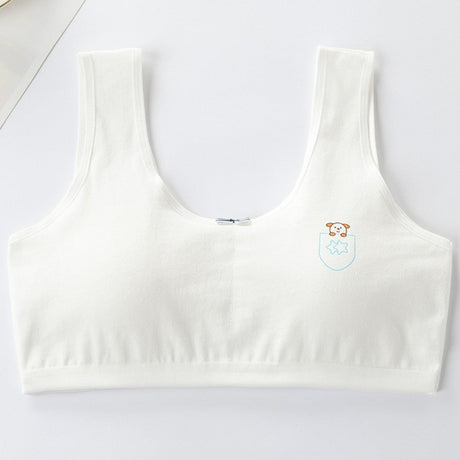 Soft Cotton Printed Bra For Women - White - Shop N Save