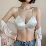 Sling Lace Edge Triangle Cup Wrapped Chest Bra - White - Shop N Save
