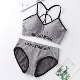 2PCS Beauty Back Sports Set Female - Gray - Shop N Save