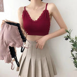 Korean Style Lace Beauty Chest Padded Bra - Wine Red - Shop N Save