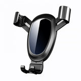 Air Vent Car Phone Holder - Round Shape Strong Grip Air Outlets Ball Head Car Mount Bracket Mobile Holder For All Type Of Car- Silver
