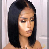 Women's short straight hair short BOBO mid-part breathable chemical fiber headgear 