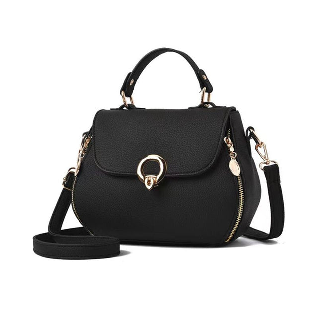 Black Plain Handbag: Stylish, Adjustable Strap, Twist Lock, Daily Chic - Shop N Save