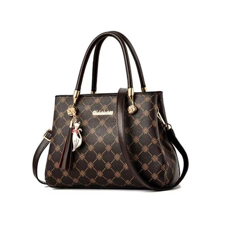 Elegant Geometric Floral Handbag: Spacious, Stylish, Versatile, High Quality - Shop N Save