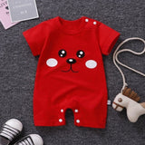 Pure cotton short-sleeved newborn baby jumpsuit - Shop N Save