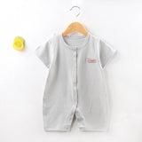 Baby Jumpsuit Short-Sleeved Summer Newborn Romper - Gray - Shop N Save
