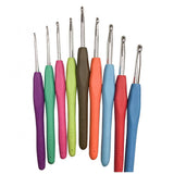 9 Pcs Colored Handle Crochet Sweater Handle Aluminum Crochet Yarn Needles Multicolor