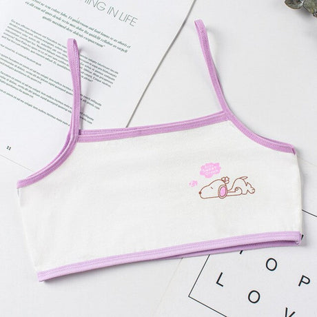 Soft Cotton Student Girl Bra Cartoon - Purple - Shop N Save
