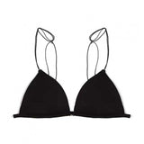 Triangle Cup Front Buckle Spaghetti Strap Bra - Black - Shop N Save