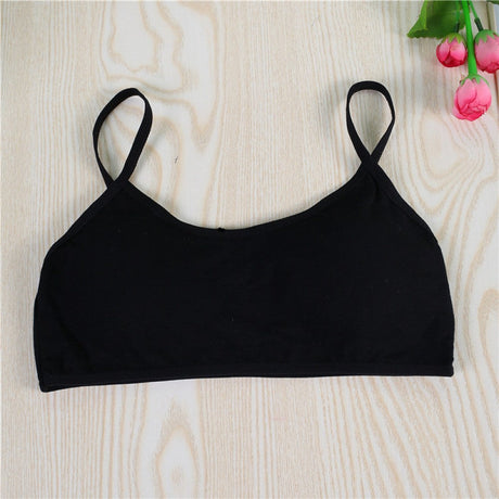 Girls Bra Straps Pure Cotton Vests Peach - Black - Shop N Save