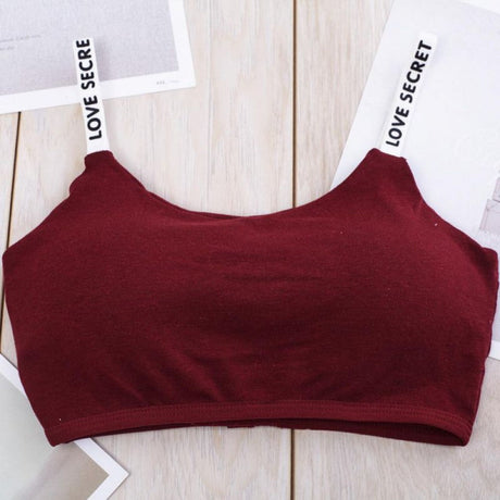 Seamless Bras Detachable Padded Sling Cotton - Wine Red - Shop N Save