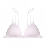 Triangle Cup Front Buckle Spaghetti Strap Bra - White - Shop N Save