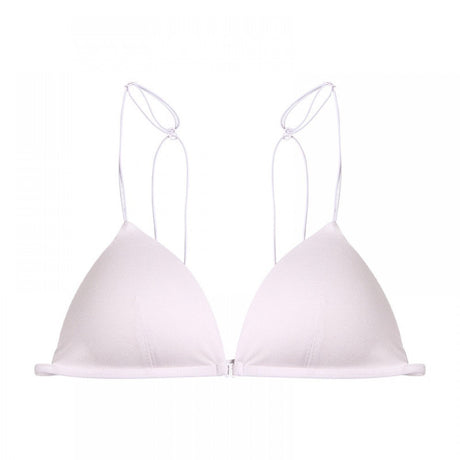 Triangle Cup Front Buckle Spaghetti Strap Bra - White - Shop N Save