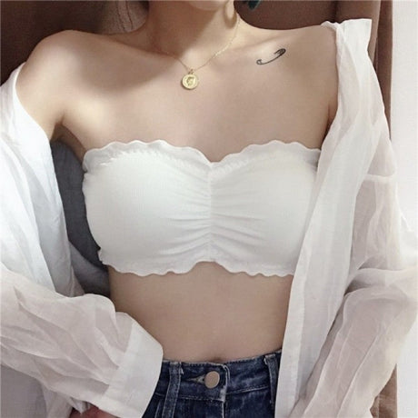 Lingerie Sport Bra Backless Strapless Top Bra - White - Shop N Save