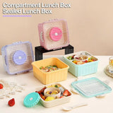 2.15L Lunch Box: Grid Design Dinnerware, Bento Box, Food Container for Home, Office, School (Pink).