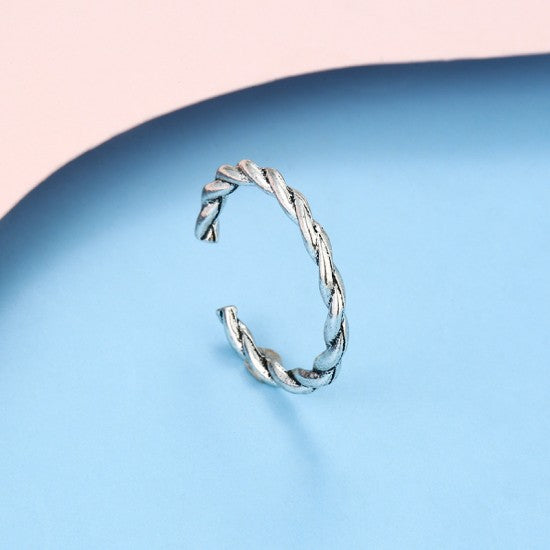 2 Pcs Female Ins Simple Niche Design Smiley Fashion Silver