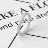 Ceramic Ring Smooth Cut Surface For Men Women Silver