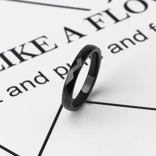 Ceramic Ring Smooth Cut Surface For Men Women Black